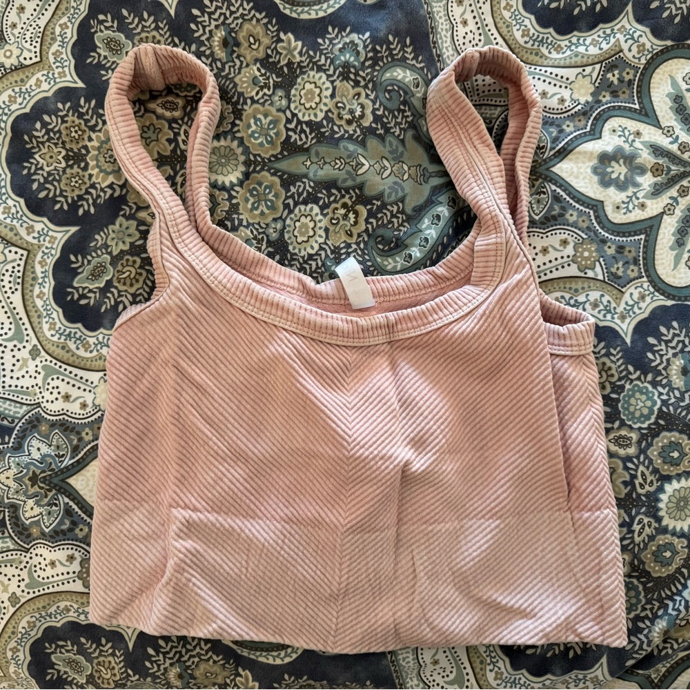 Nikibiki washed light pink tank crop top
